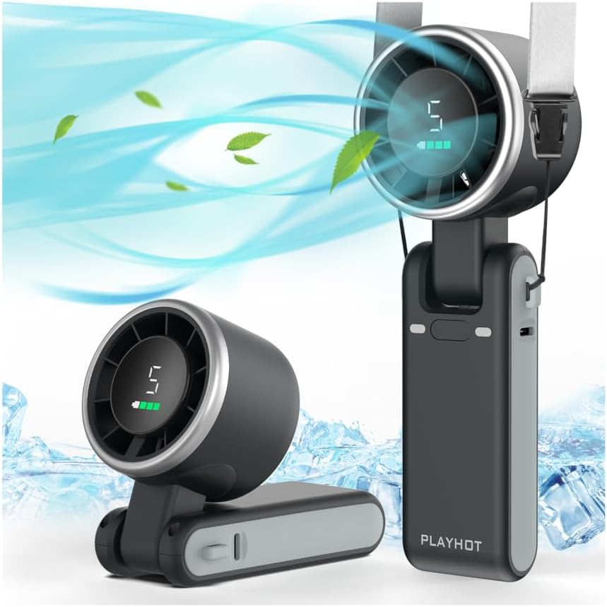 Small rechargeable USB handheld personal fan for travel in hot weather